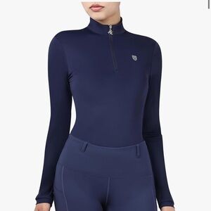 Womens Equestrian Shirts Thumbholes Long Sleeve Horse Riding Shirts Quick Dry M